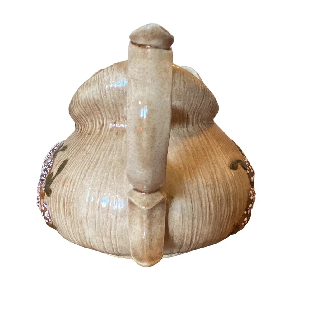Arnel’s Beige Ceramic Mushroom Teapot Pitcher Set‎ 70s Cottagecore 2pc